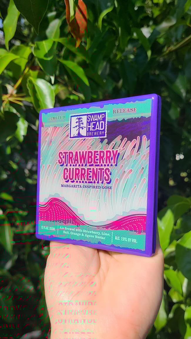 Swamphead Brewing "Strawberry Currents" Craft Coaster 