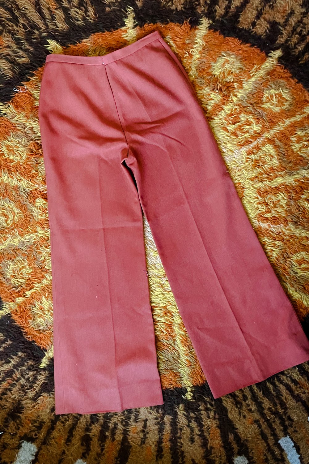 High waist burnt orange flares