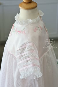 Image 6 of Size 4 Pink Swiss Dot & Hand Embroidered Dress