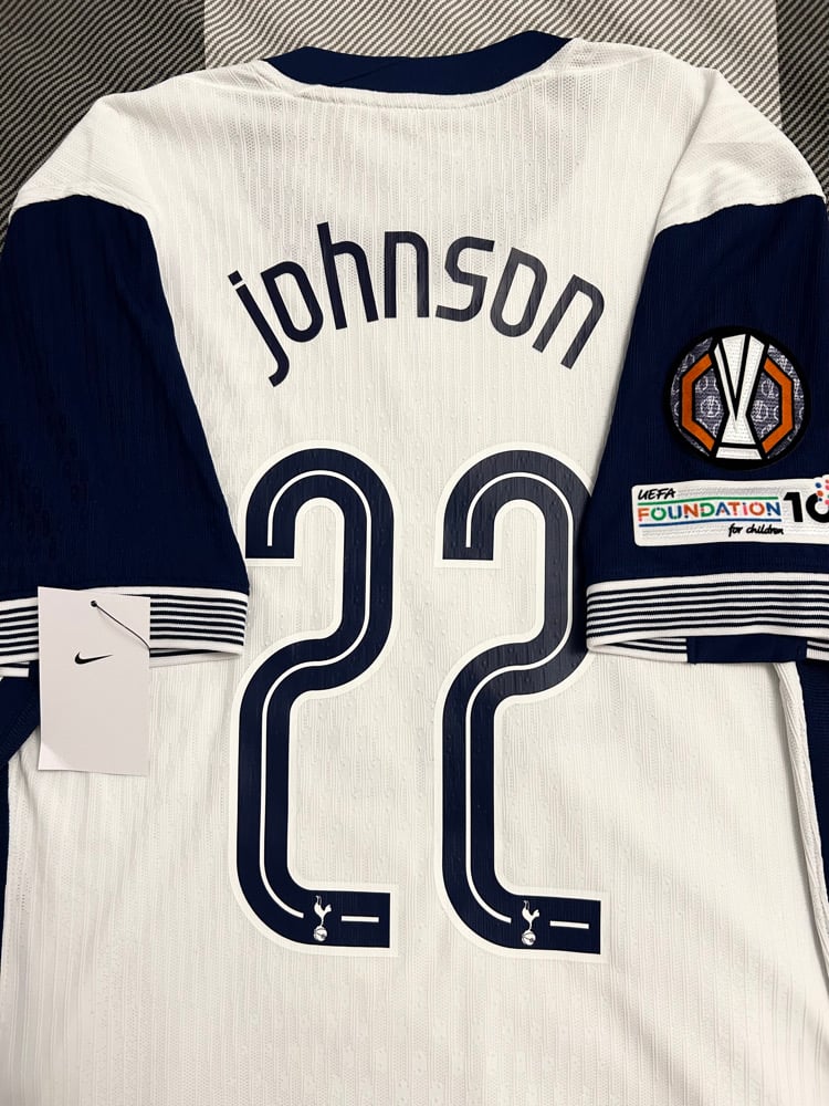 Image of Tottenham Hotspur “JOHNSON 22” Vaporknit 2024/25 Home Europa Final Shirt,  L