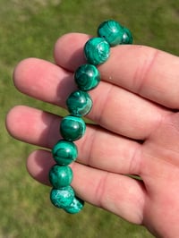 Image 3 of Malachite Bead Bracelet #2207