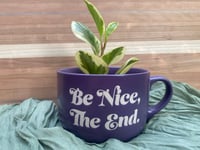 Image 1 of Sweet & Sour Peperomia in "Be Nice, The End" Mug