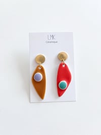 Paire de boucles d'oreilles céramique TOTEM ZAG  + 4