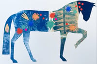 Image 1 of Monoprint and collaged horse 