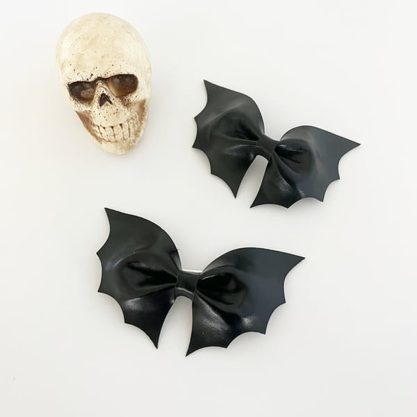 Image of Faux Leather Bat Bow