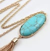 Turquoise tassle necklace