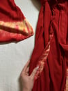 vintage scarlet ombre maxi with massive sweeping angel sleeves