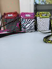 Image 2 of Punk rock leopard print cell phone sling bag (color)