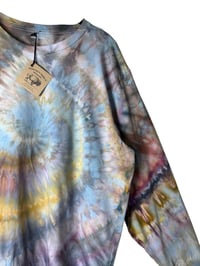 Image 2 of XL Unisex Adult Soft Long Sleeve Tee in Muted Spiral Ice Dye