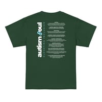 Image 11 of Youth t-shirt Autism Acceptance infinity brain colorful back autism facts for person behind 