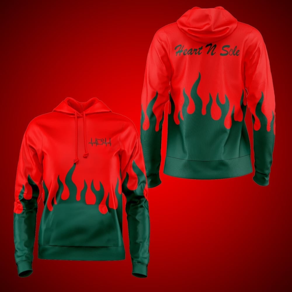 Heart N Sole Two Tone Flame Hoodie