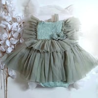 Image 1 of Sitter photoshooting dress | Elowen | age 12 months | sage