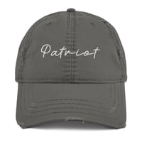 Image 5 of Patriot Cursive - Distressed Dad Hat from PatriotsCo.com