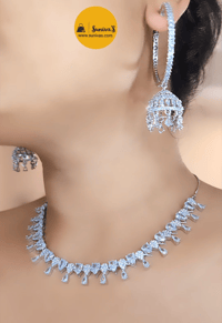 Image 3 of Riasha_American Diamond Necklace Set with Earrings 