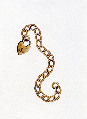 Image of Chain with 6 Original Hand Cut Charms Original