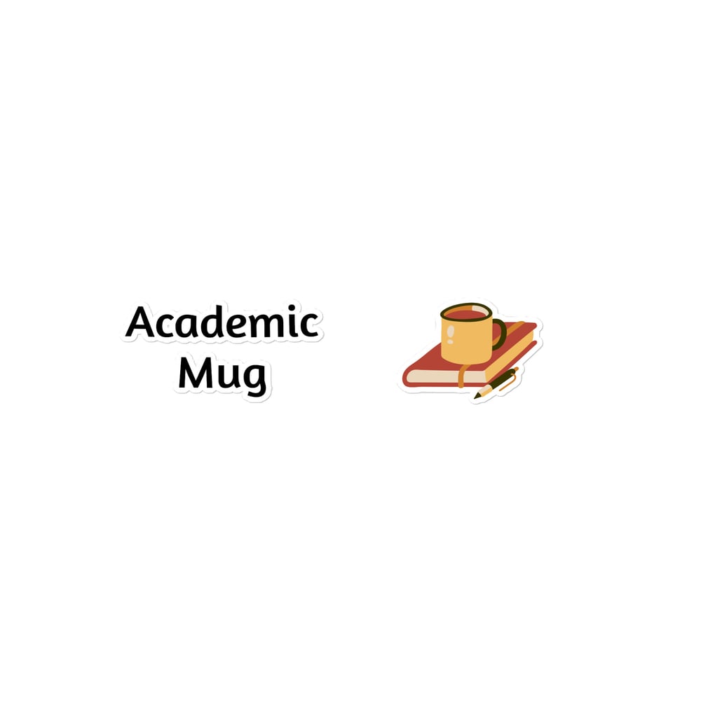 Image of Academic Mug Sticker - Mug and Notebook