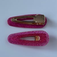 Image 2 of Pink Glitter Hair Slides Set
