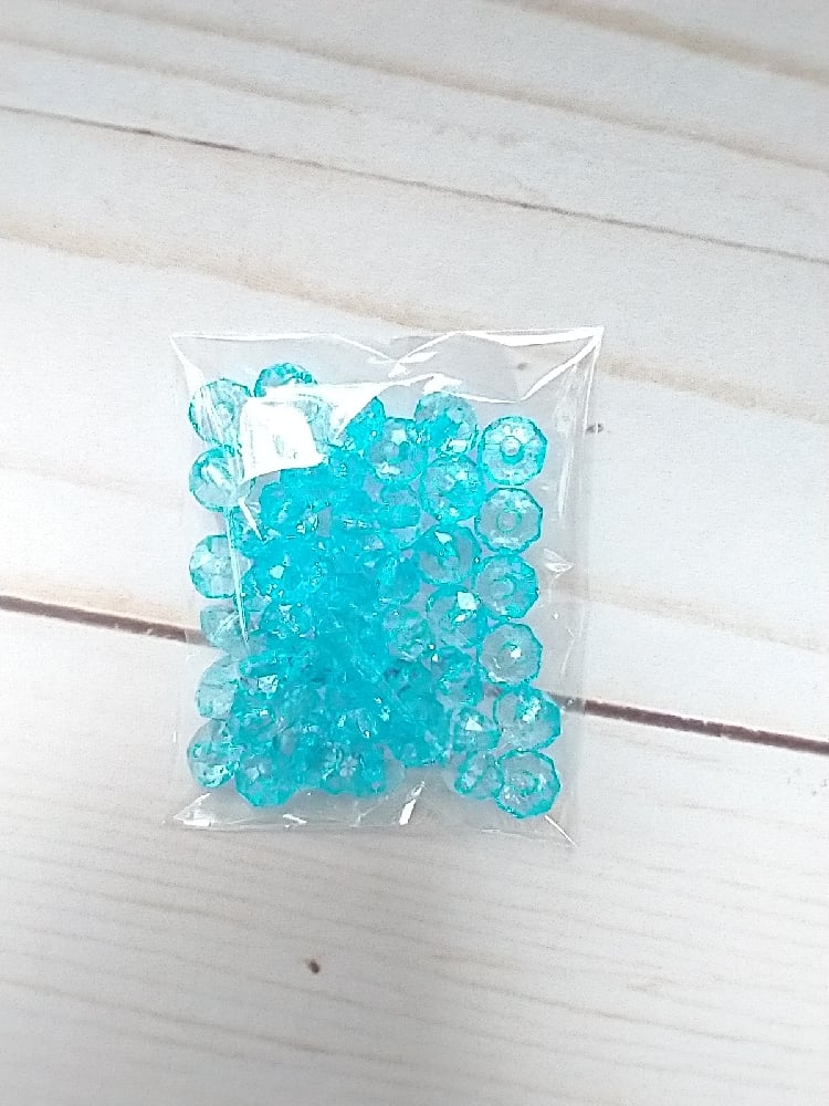 Image of Blue Faceted Rondell Beads