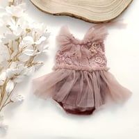 Image 1 of Newborn girls body-dress |Lucia | dusty pink