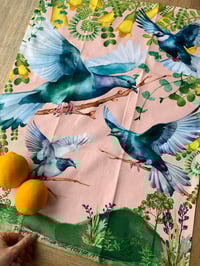 Image 3 of Kererū amongst trees- Tea towel copy
