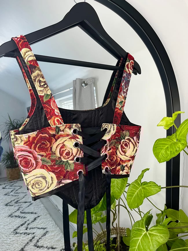 Floral tapestry corset 