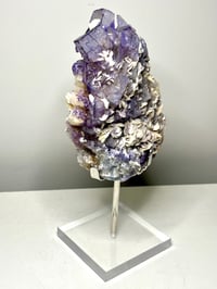 Image 4 of QR Code Fluorite & Barite Specimen On Stand #2585