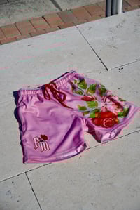 Image 1 of “Midnight Roses” Mesh Shorts