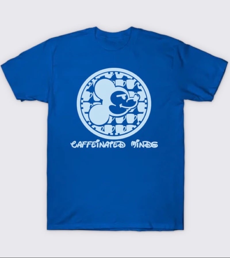 Image of " STEAMBOAT WILLY AND  THE SEA OF COFFEE " CLASSICALLY STYLED 100% COTTON  T-SHIRT (Royal Navy Blue)