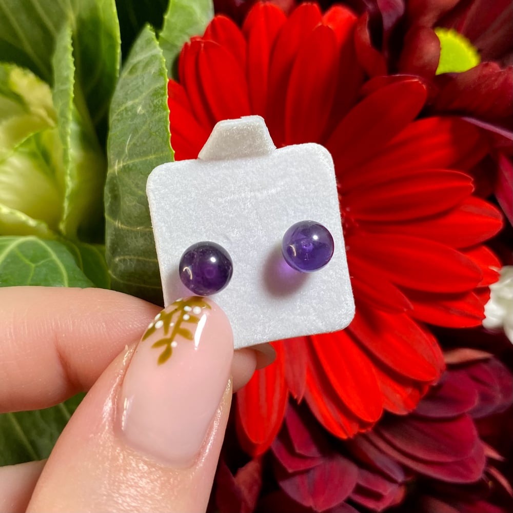 Image of Amethyst Stud Earrings