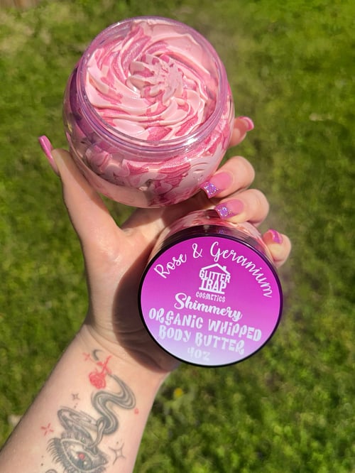 Image of Rose & Geranium🌹🌸 Shimmery✨Organic Whipped Body Butter🧈