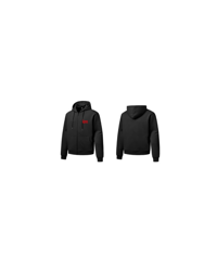 A Hunnid Hustles Zip-Up Hoodie (Black and Red)