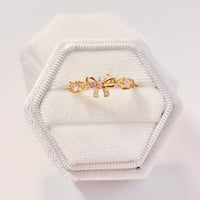 Image 1 of Dainty Pink Bow Ring