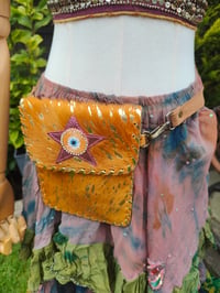 Image 2 of  Woodstock cross body /passport bag - Tan with pink star