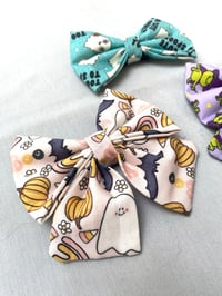 Image 3 of Halloween Bow Ties or Sailor Bows / Witchy Frogs / Too Cute to Spook / Ghosts and Bats