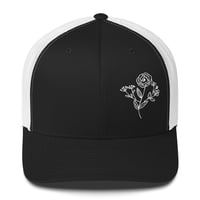 Image 4 of Classic Retro 6606 Embroidered Flower Trucker Cap