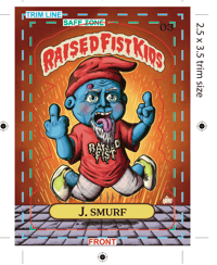 Image 1 of J. Smurf - Raised Fist Kid Trading Card/Sticker