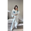 White and Blue Glitter Tracksuit 