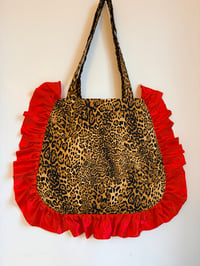 Image 2 of Wild Red Ruffle Tote ❤️🖤