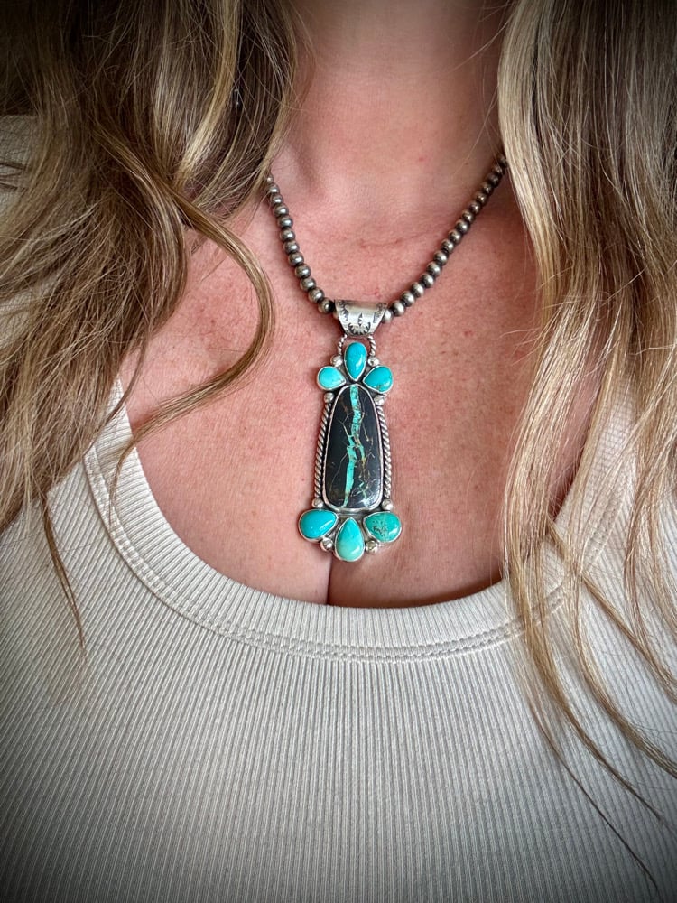 Image of Blackjack & Carico Lake Turquoise Pendant