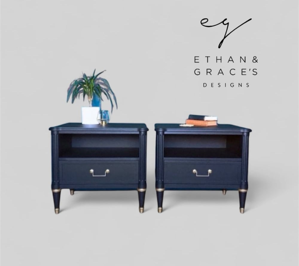 Image of stag tallboy & matching bedside tables 