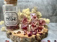 Image 5 of Philter of Love | D&D Love Potion Rose Petal Dice Set in Bottle