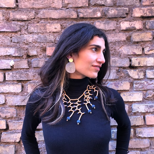 Collana Frida Coral grey-gold