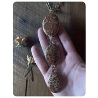 Image 3 of Solid Brass and Graduated Galactic Jasper Necklace 