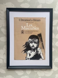 Image 1 of I Dreamed a Dream from Les Miserables, framed 1986 vintage sheet music