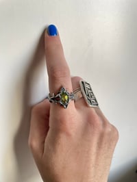 Image 2 of Ishtar Ring with a peridot gem/ adjustable 