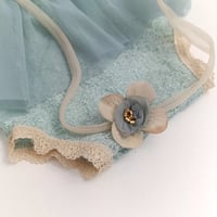 Image 2 of Newborn girls set with headband | Bessie | aquamarine green | beige