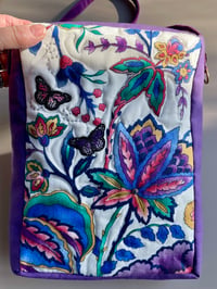 Image 1 of Beautiful Butterfly Zippertop Canvas Crossbody Purse