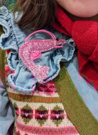 Image 1 of Glittery King Prawn Brooch 