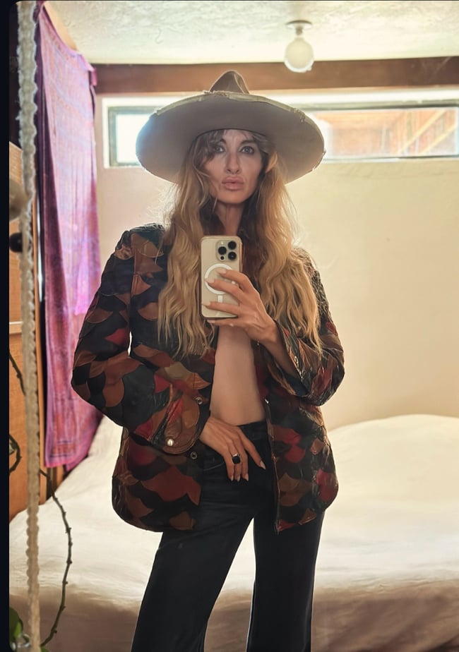 70s scaled leather jacket coat