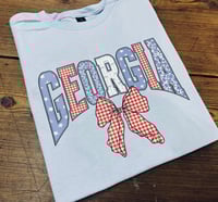 Georgia Red White and Blue Bow T-Shirt